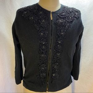Vintage hand beaded S/M black sweater.